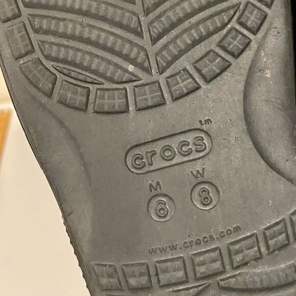 Classic Crocs Tie Dye Graphic Slides Women’s 8 Men’s 6 Black Comfort Sandals - Picture 3 of 3